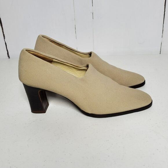 Charles Jourdan Paris Slip On Loafers Heels Vintage 6.5 - Picture 3 of 10